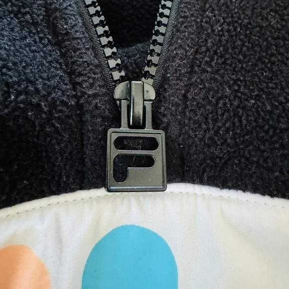 Fila Y2K Style 1/4 Zip Pullover Fleece Black Color Logo Womens Size Small - Picture 5 of 10
